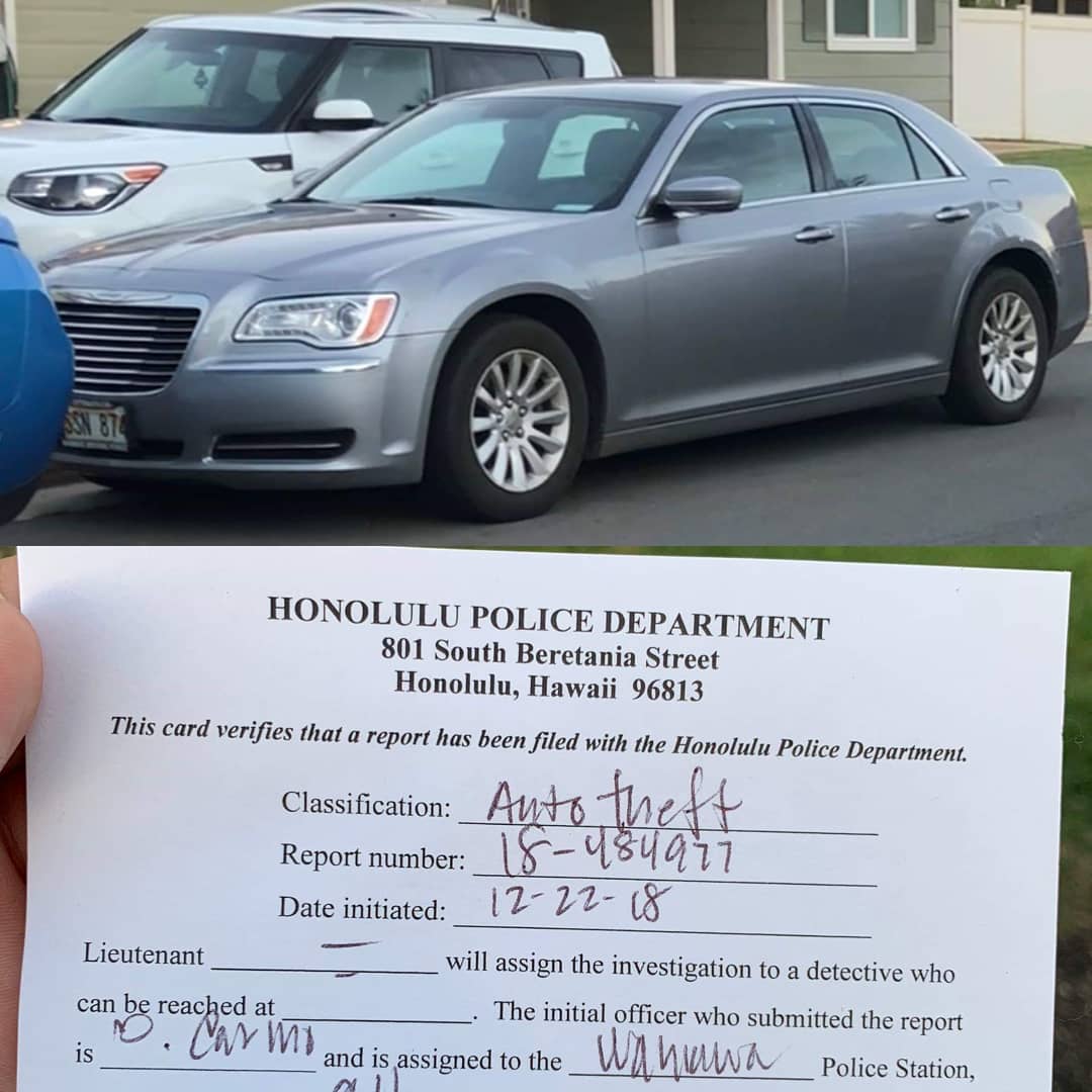 VEHICLE THEFT - Mililani Mauka, Oahu | SSH Search