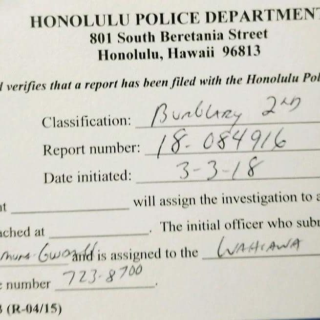 BURGLARY - Schofield Masonic Temple, Wilikina Drive, Wahiawa | SSH Search