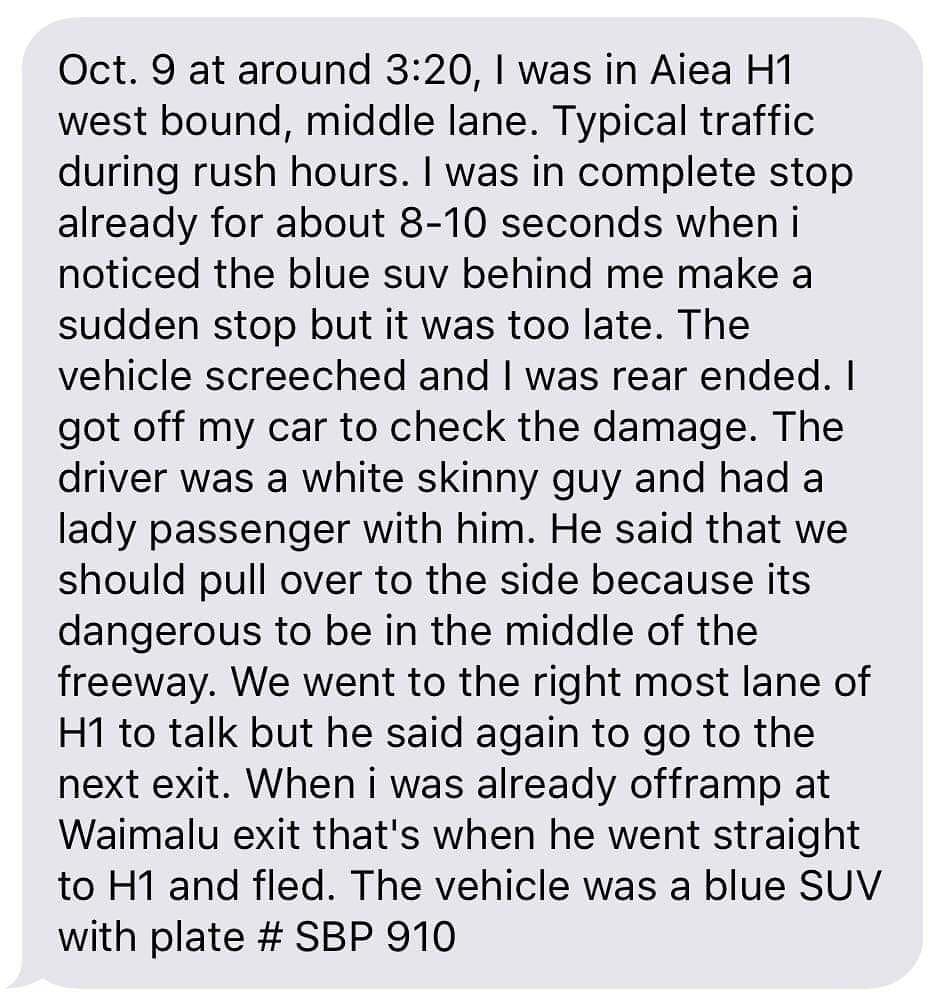 HIT AND RUN - Hawaii | SSH Search