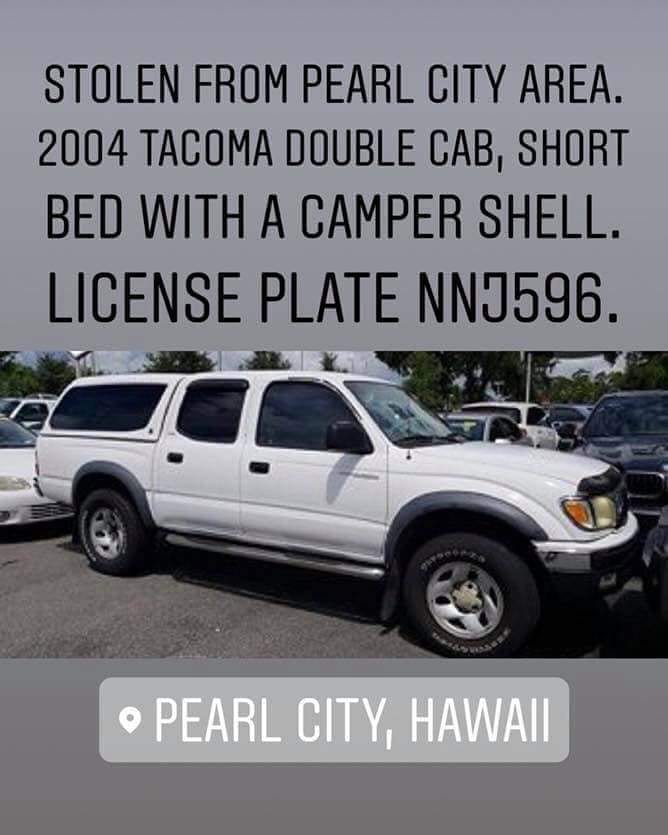 VEHICLE THEFT - Pearl City, Oahu | SSH Search