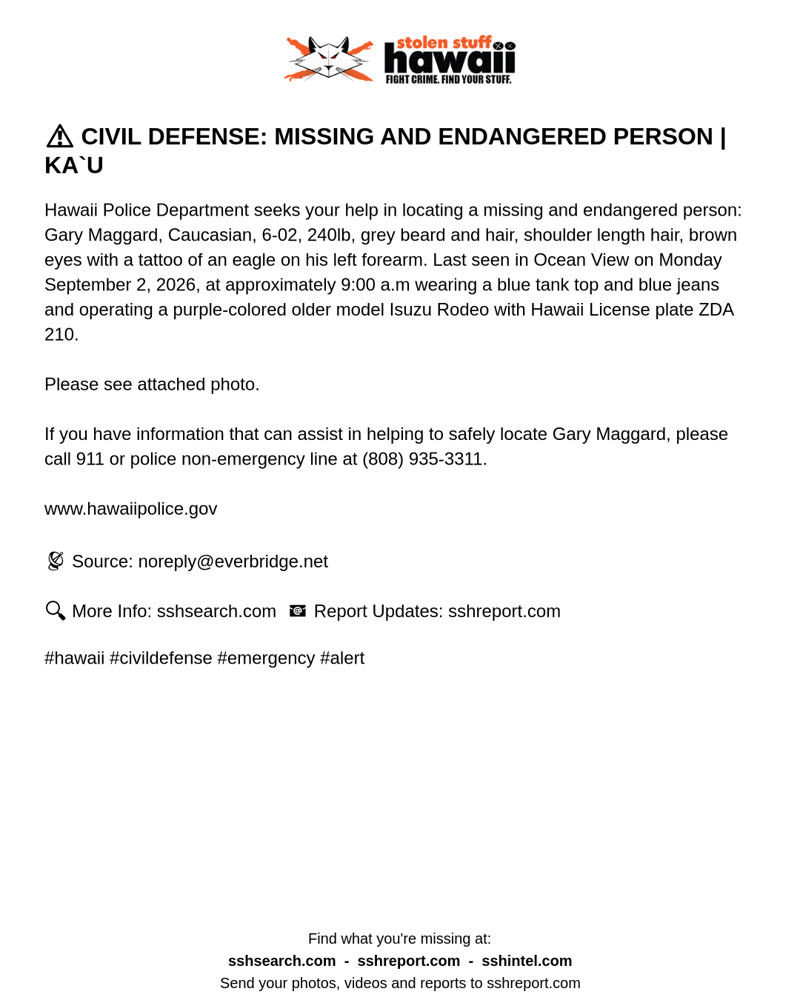 CIVIL DEFENSE MESSAGE - Hawaii | SSH Search
