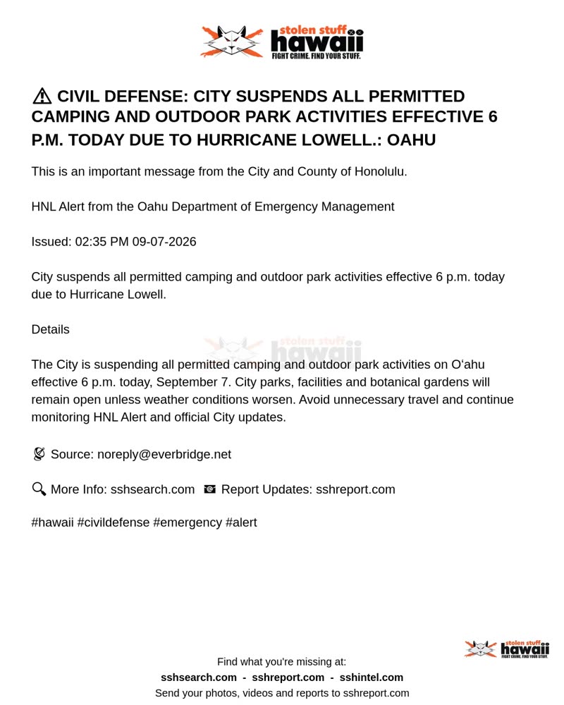 CIVIL DEFENSE MESSAGE - Oahu | SSH Search