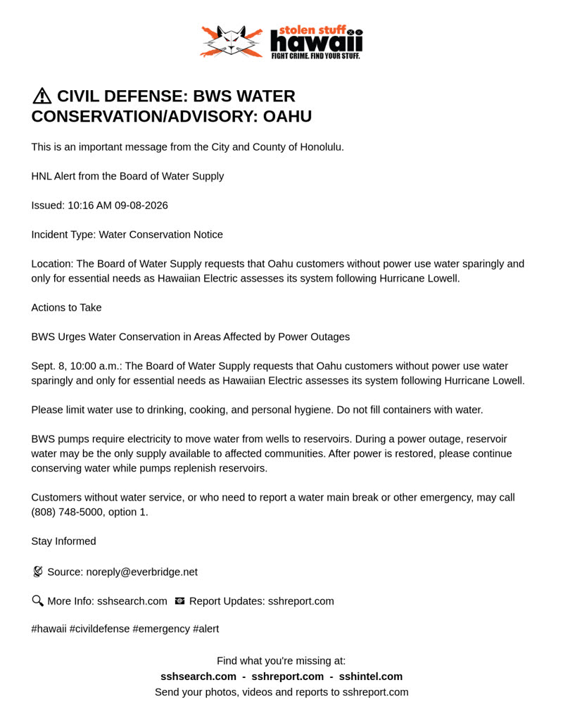 CIVIL DEFENSE MESSAGE - Oahu | SSH Search