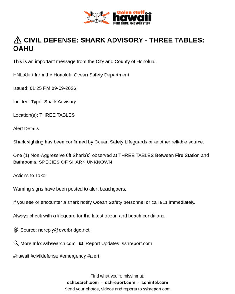 CIVIL DEFENSE MESSAGE - Oahu | SSH Search
