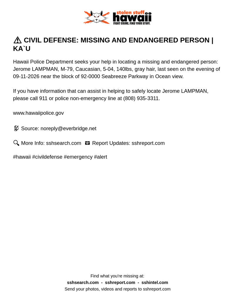CIVIL DEFENSE MESSAGE - Hawaii | SSH Search