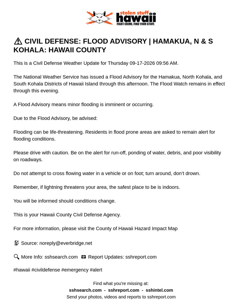 CIVIL DEFENSE MESSAGE - Hawaii County | SSH Search