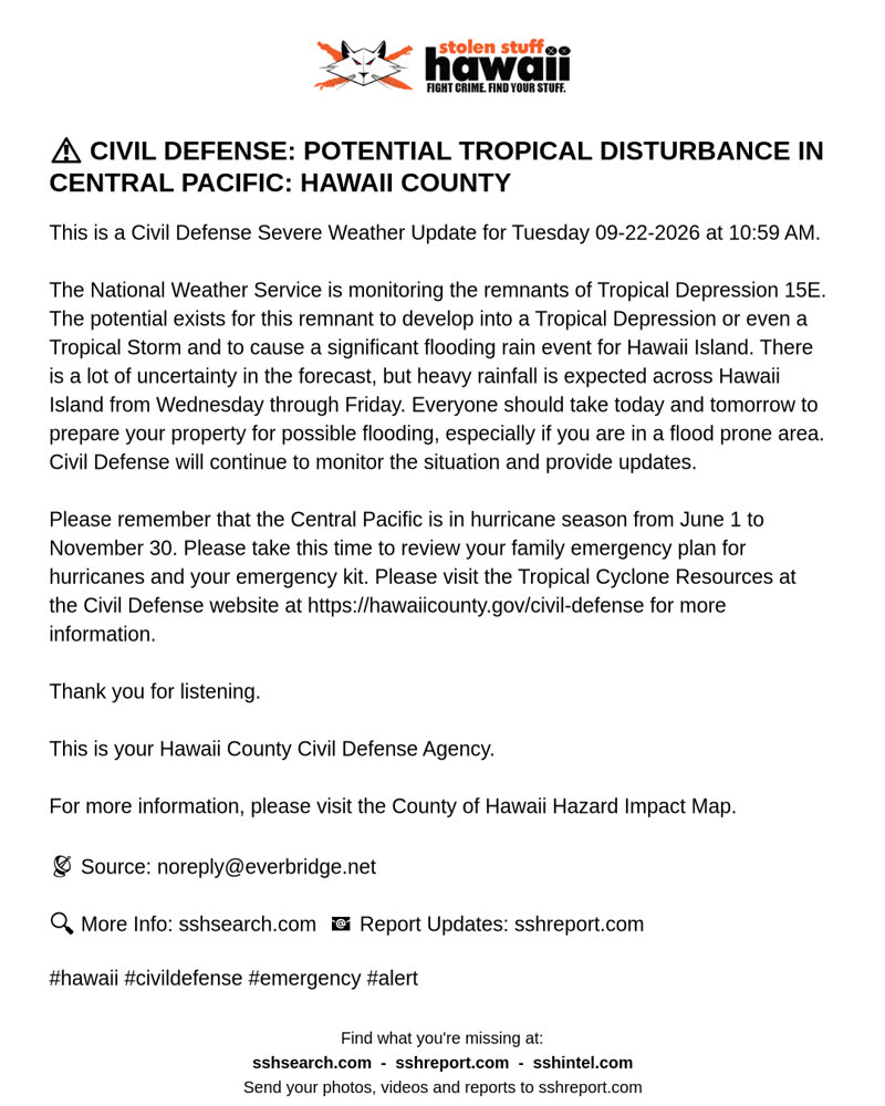 CIVIL DEFENSE MESSAGE - Hawaii County | SSH Search