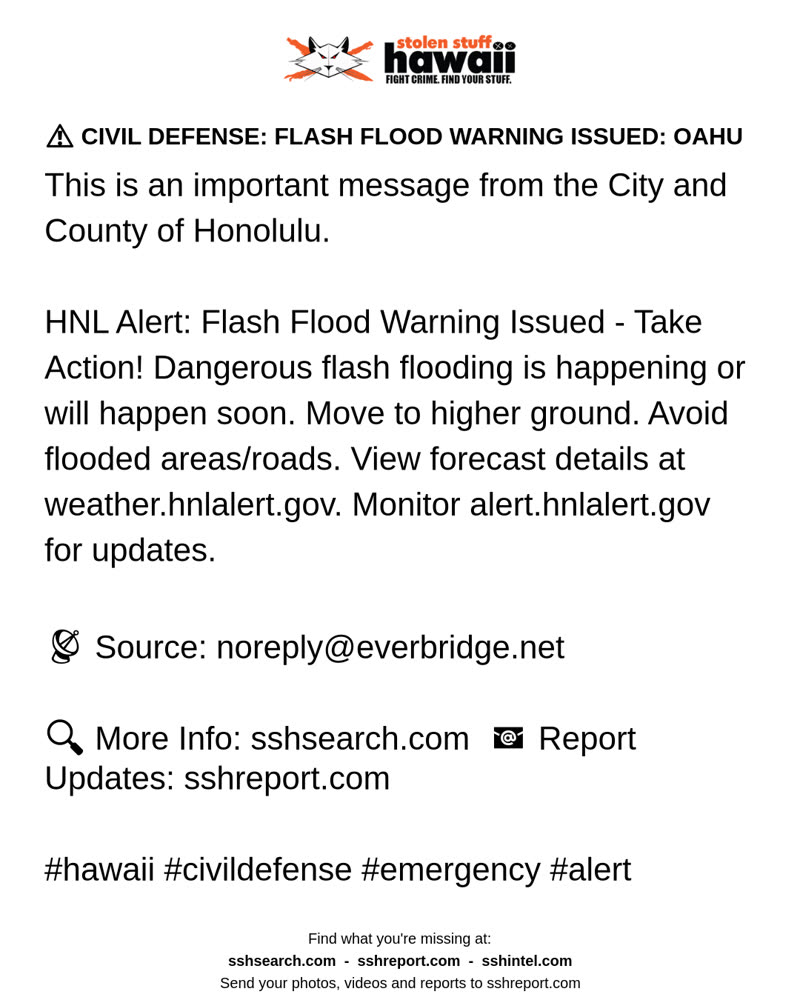 CIVIL DEFENSE MESSAGE - Oahu | SSH Search