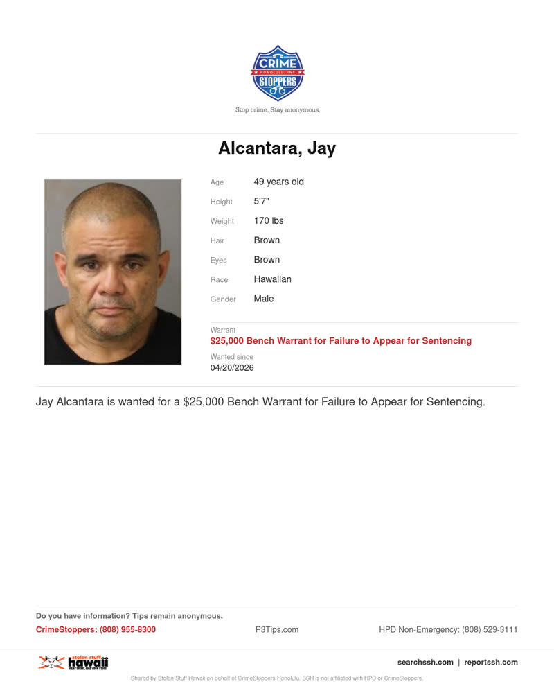CRIMESTOPPERS - Honolulu | SSH Search