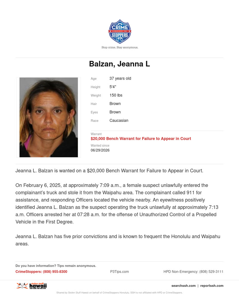 WANTED - Honolulu | SSH Search