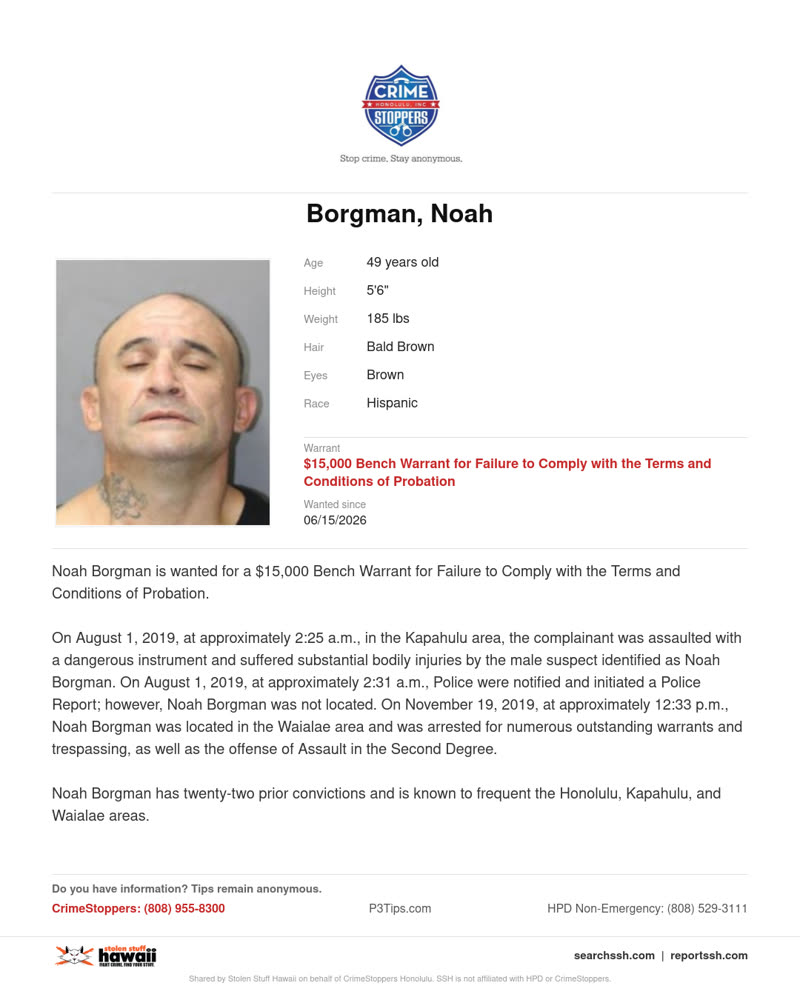 WANTED - Honolulu | SSH Search