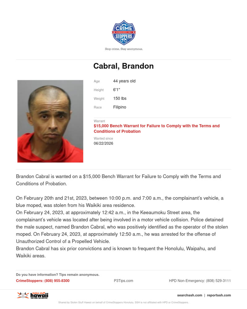 WANTED - Honolulu | SSH Search