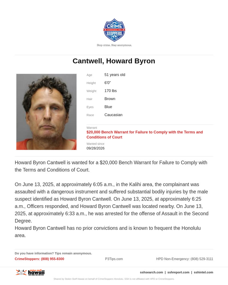 CRIMESTOPPERS - Honolulu | SSH Search