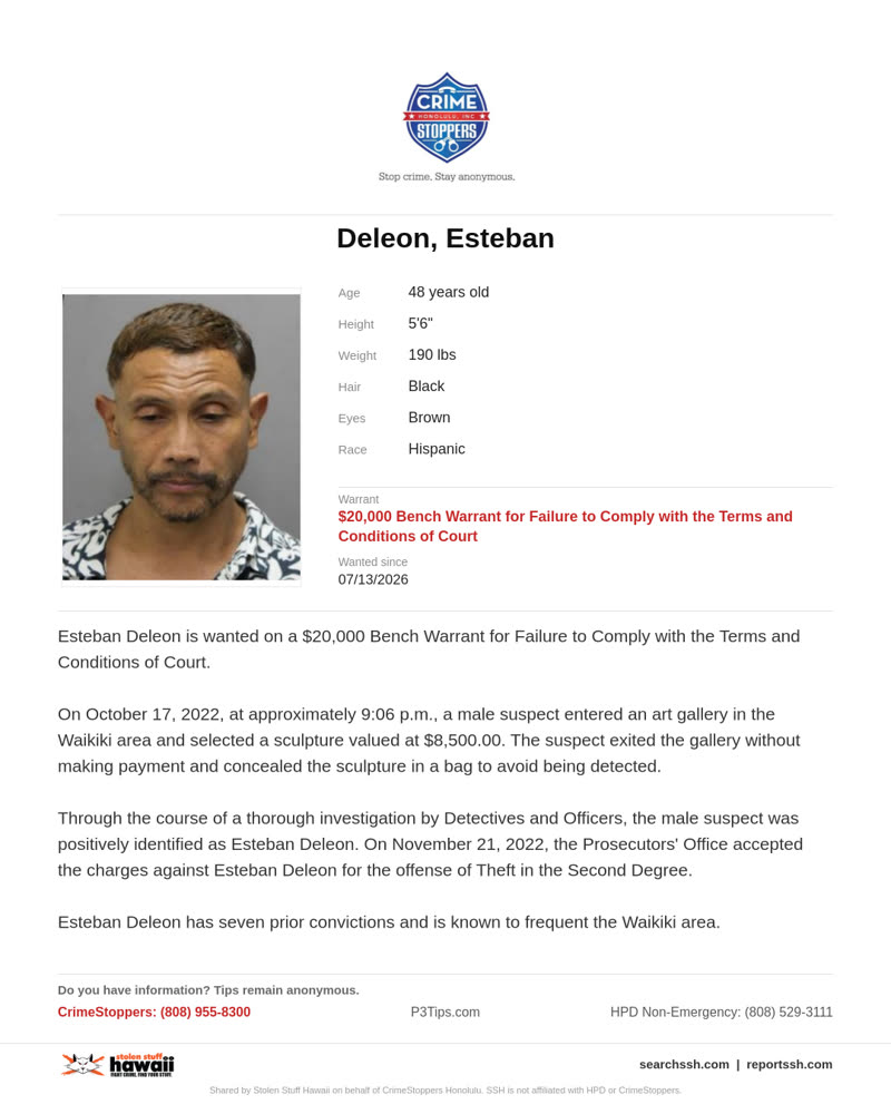 WANTED - Honolulu | SSH Search