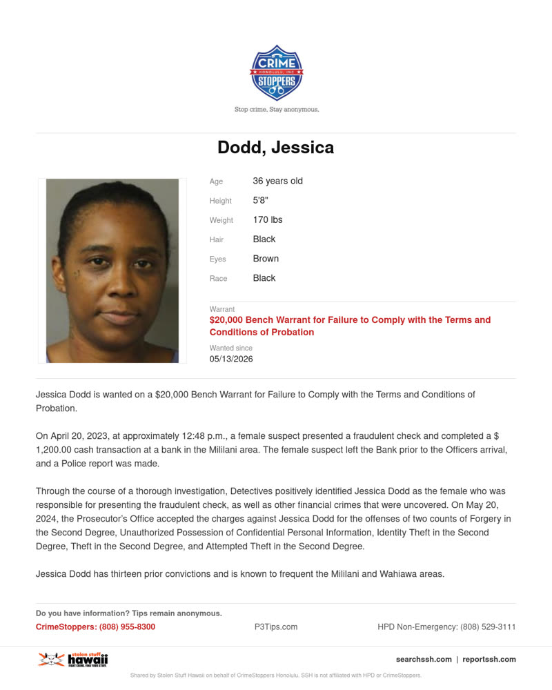 WANTED - Honolulu | SSH Search