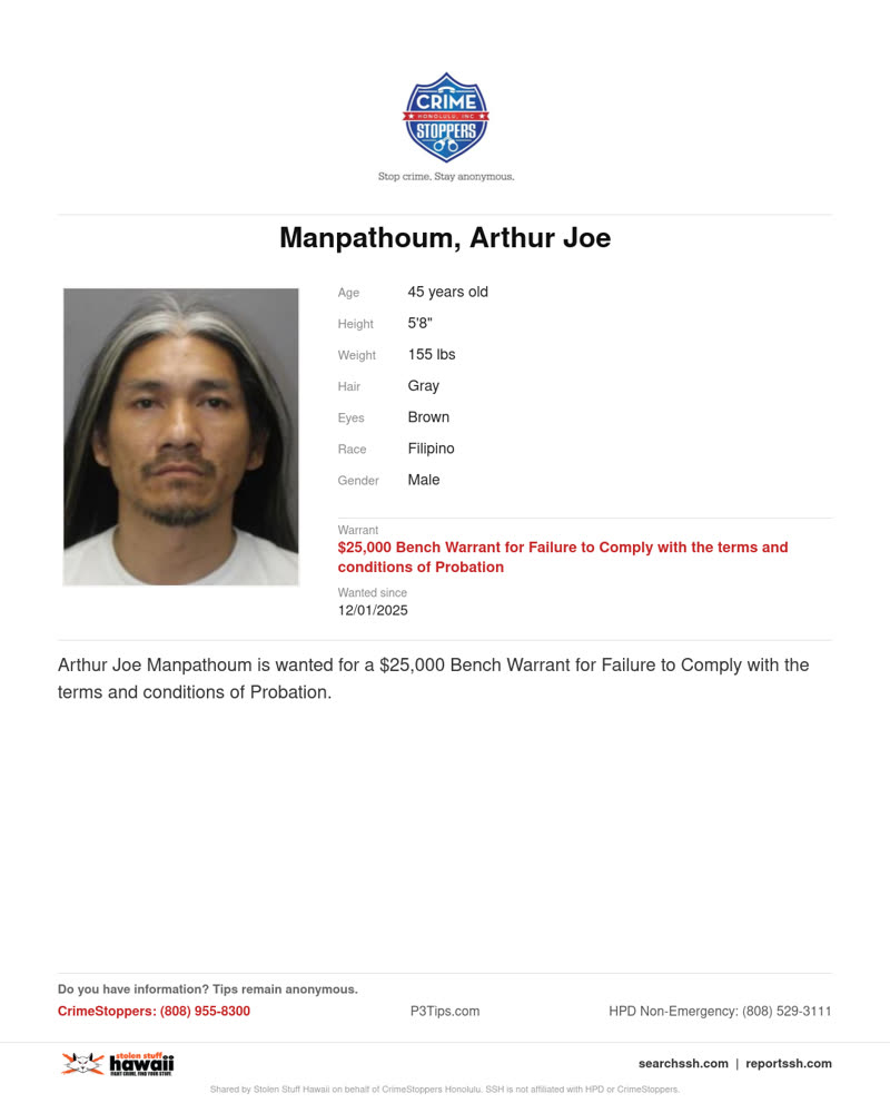 CRIMESTOPPERS - Honolulu | SSH Search