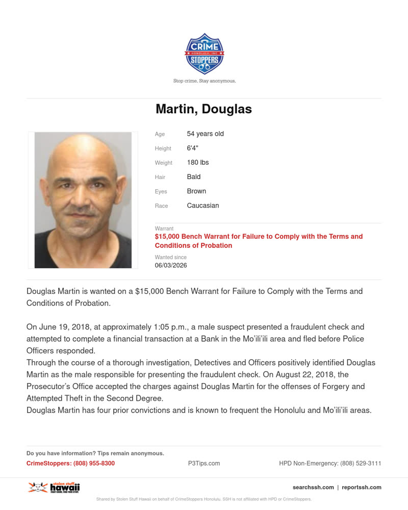 WANTED - Honolulu | SSH Search
