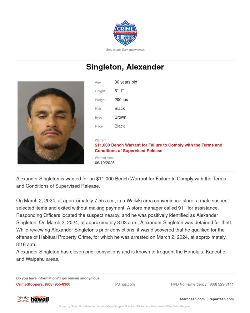 WANTED - Honolulu | SSH Search