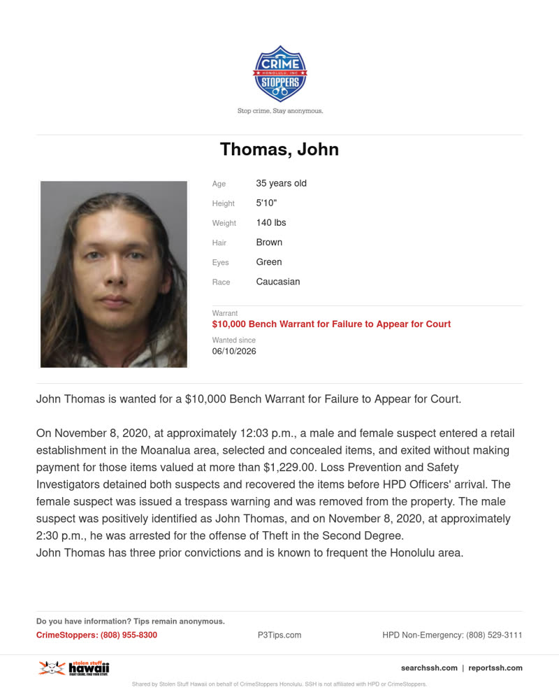 WANTED - Honolulu | SSH Search