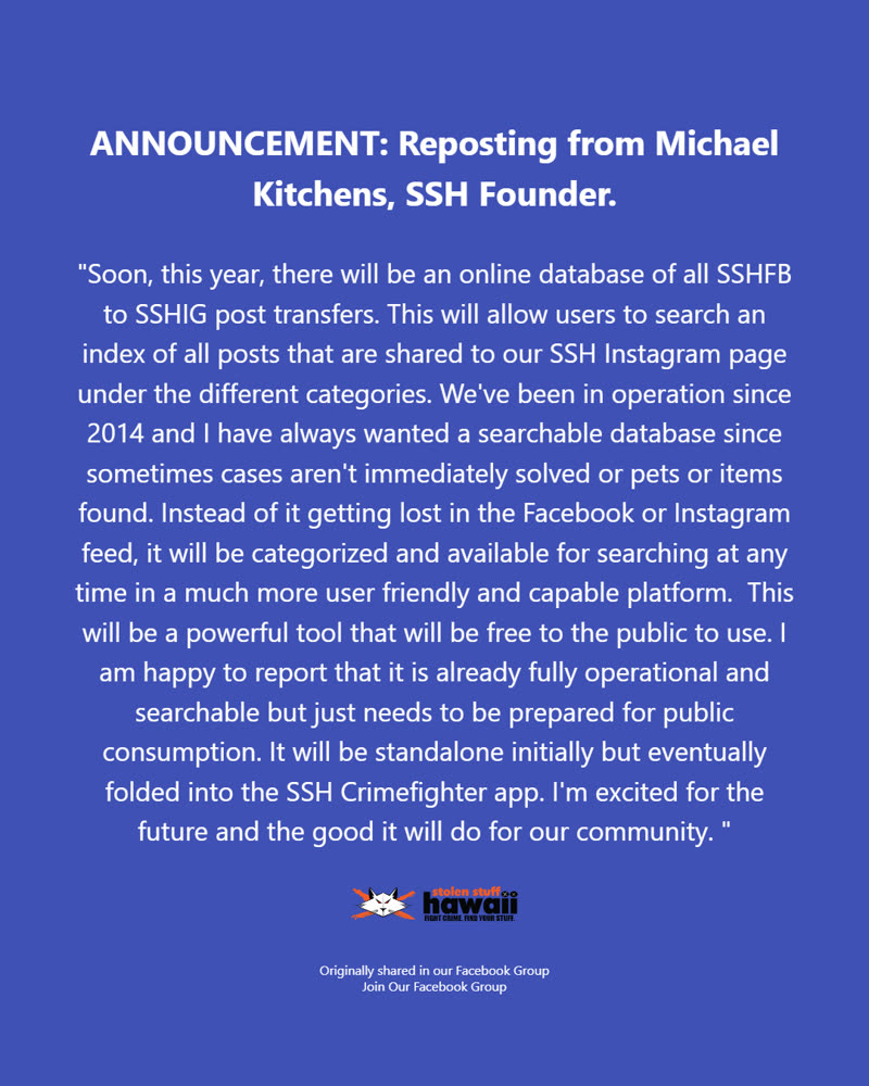 ANNOUNCEMENT - Oahu | SSH Search