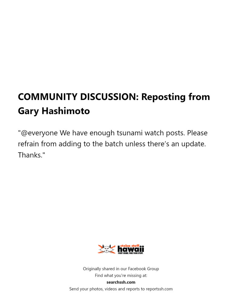 COMMUNITY DISCUSSION - Hawaii | SSH Search