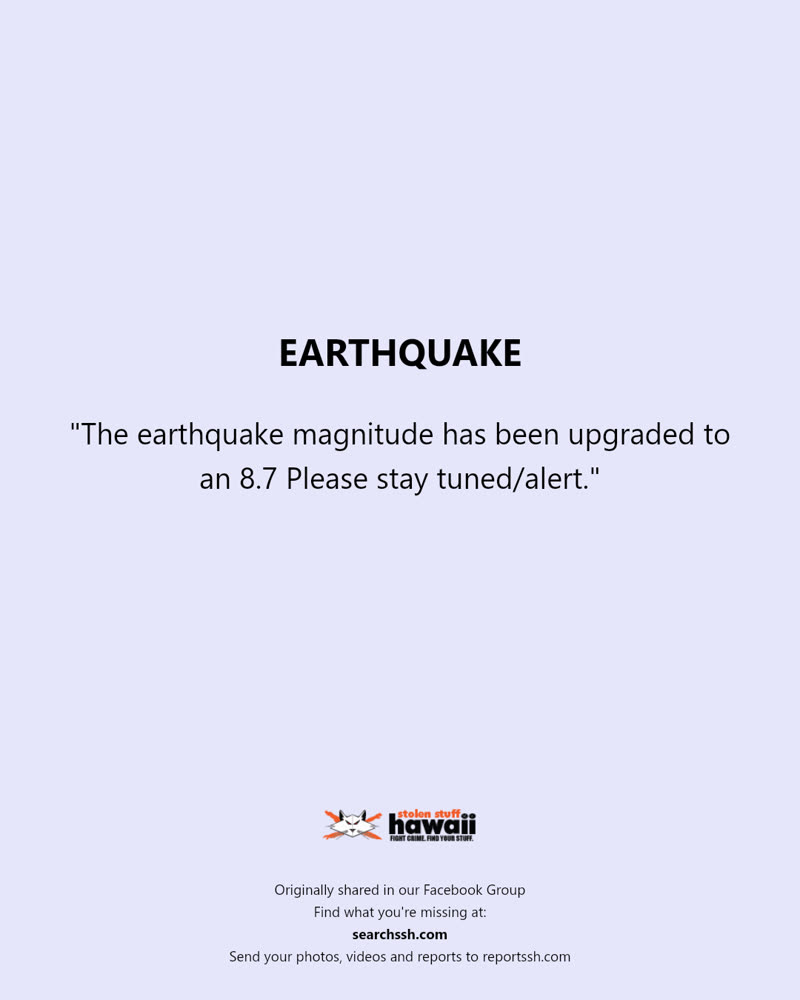 EARTHQUAKE - Hawaii | SSH Search