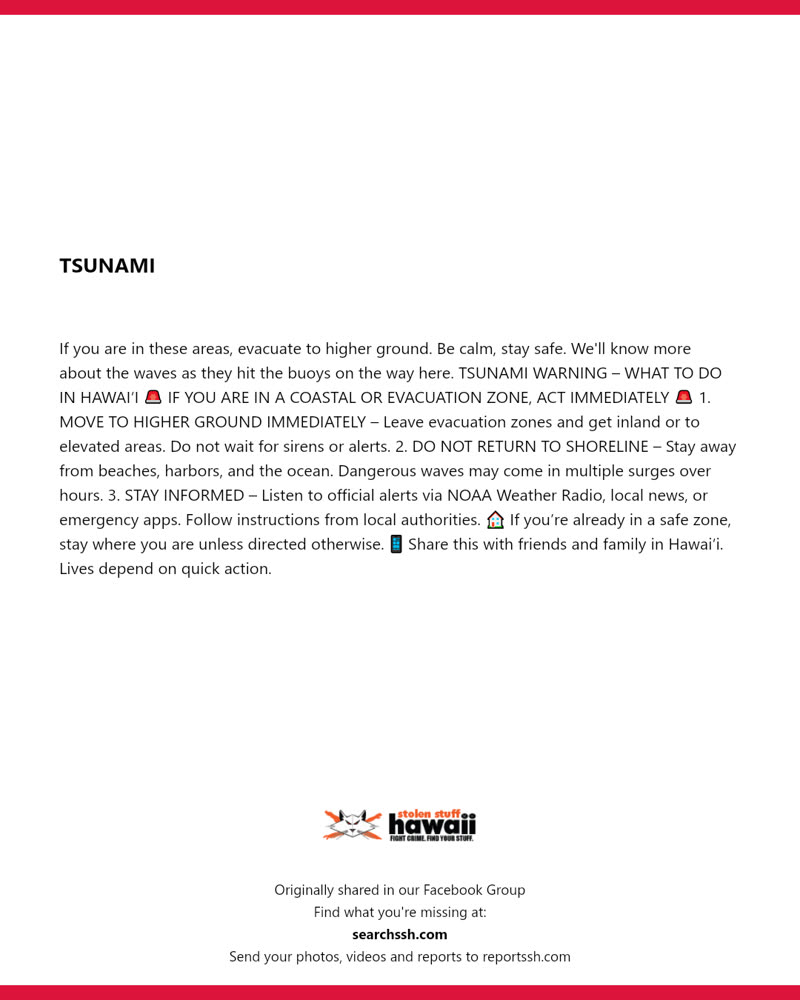 TSUNAMI - Hawaii | SSH Search