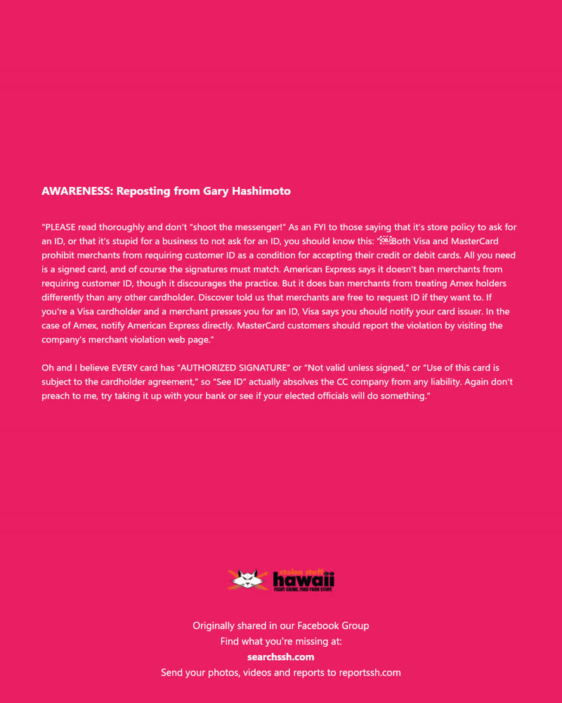 AWARENESS - Hawaii | SSH Search
