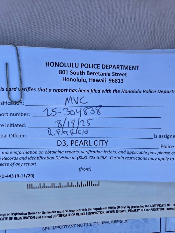 HIT AND RUN - Hoomalu Street, Pearl City, Oahu | SSH Search