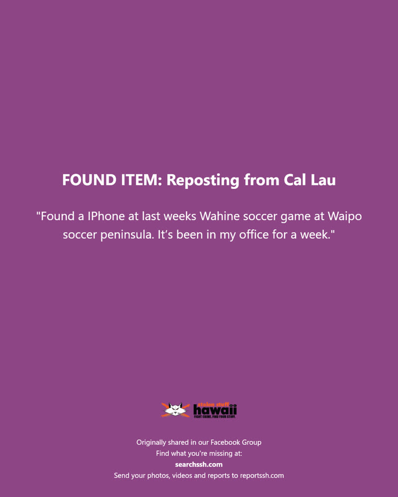 FOUND ITEM - Hawaii | SSH Search