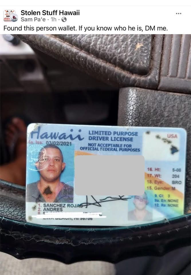 FOUND ITEM - Hawaii | SSH Search