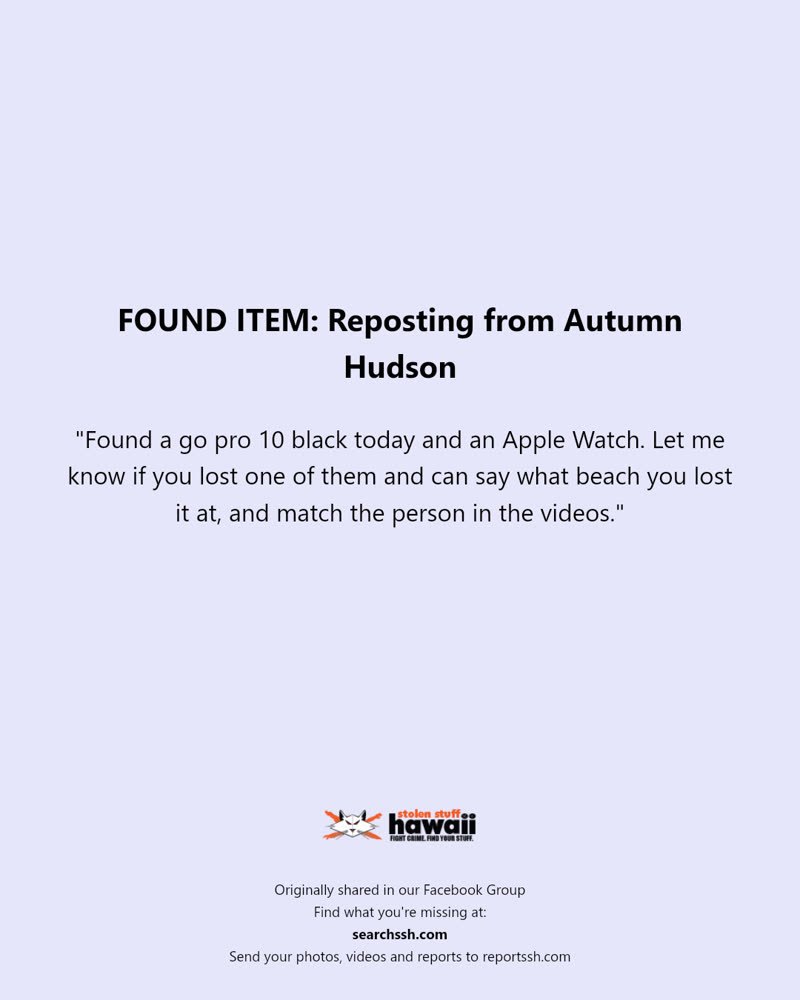 FOUND ITEM - Hawaii | SSH Search