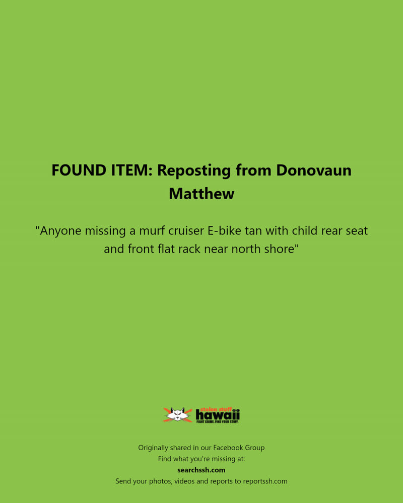 FOUND ITEM - Hawaii | SSH Search