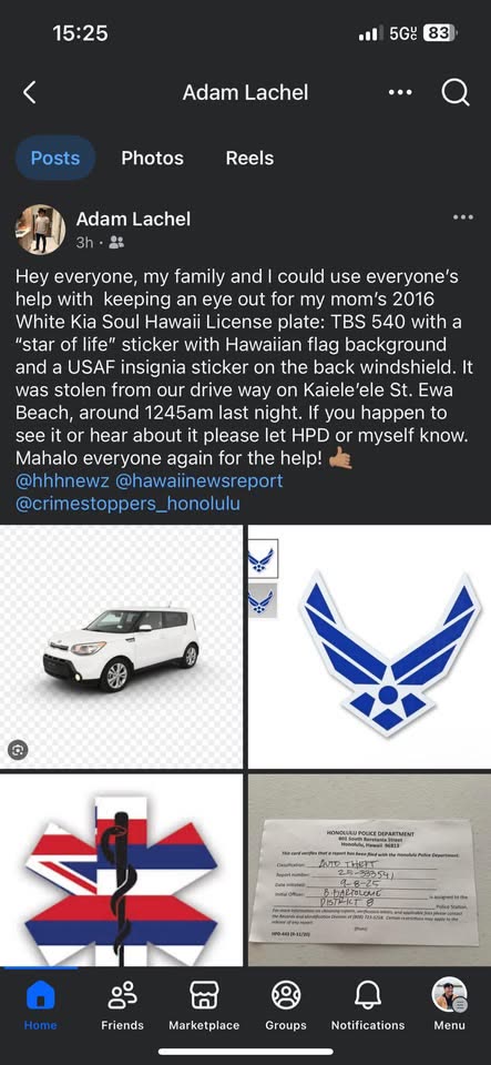 VEHICLE THEFT - Ewa Beach, Oahu | SSH Search