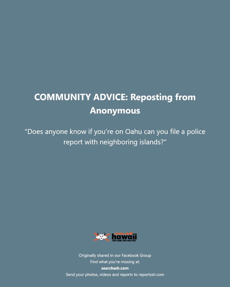 COMMUNITY ADVICE - Hawaii | SSH Search