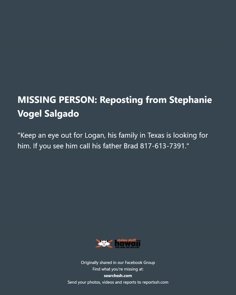 MISSING PERSON - Hawaii | SSH Search