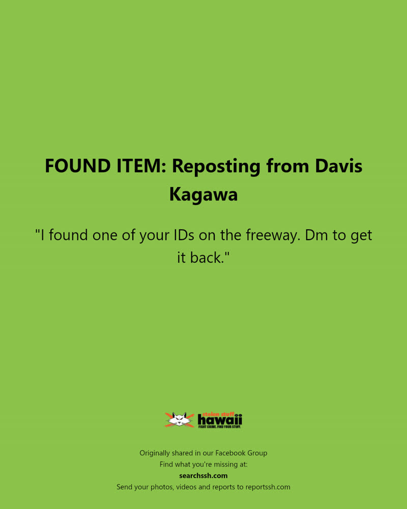 FOUND ITEM - Hawaii | SSH Search