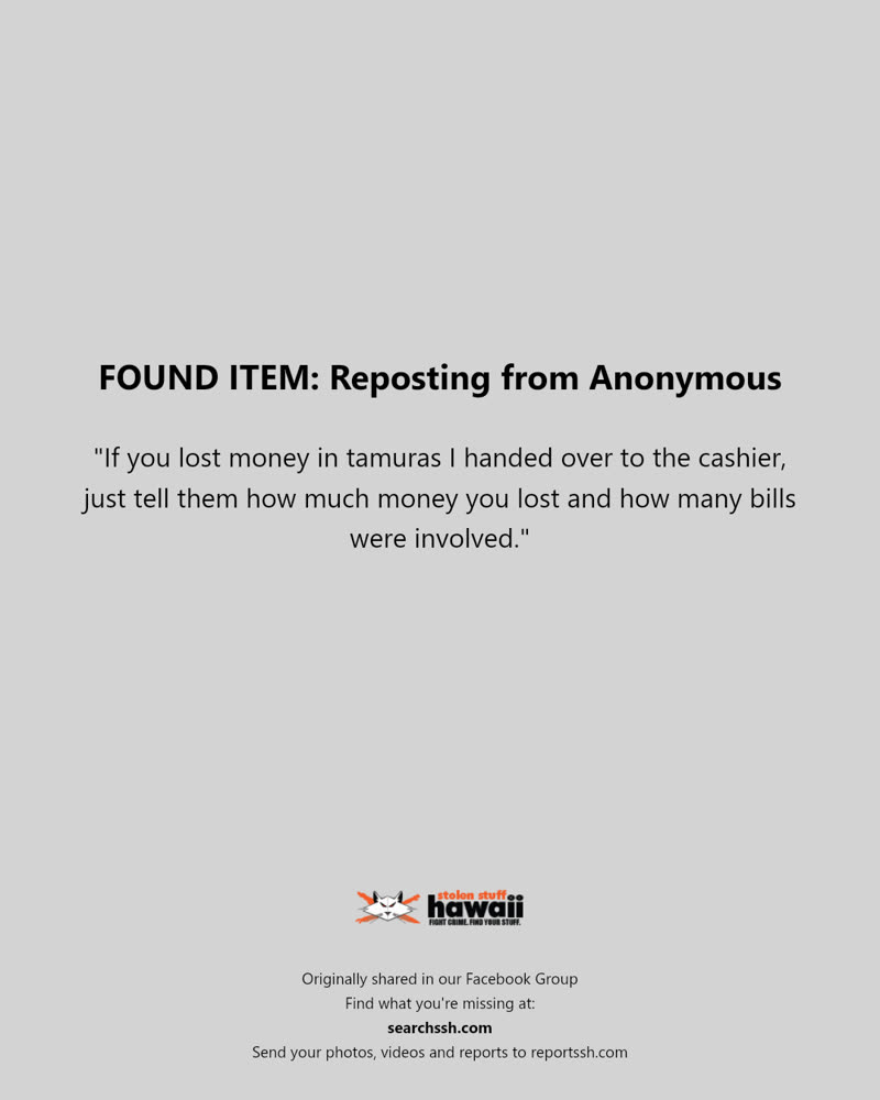 FOUND ITEM - Hawaii | SSH Search