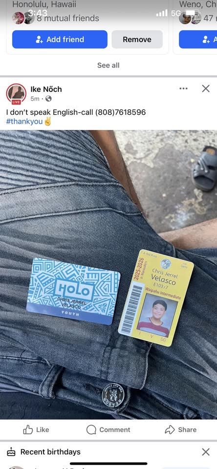 FOUND ITEM - Hawaii | SSH Search