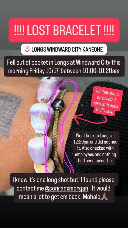 LOST ITEM - Longs Windward City Shopping Center, Kaneohe, Oahu | SSH Search