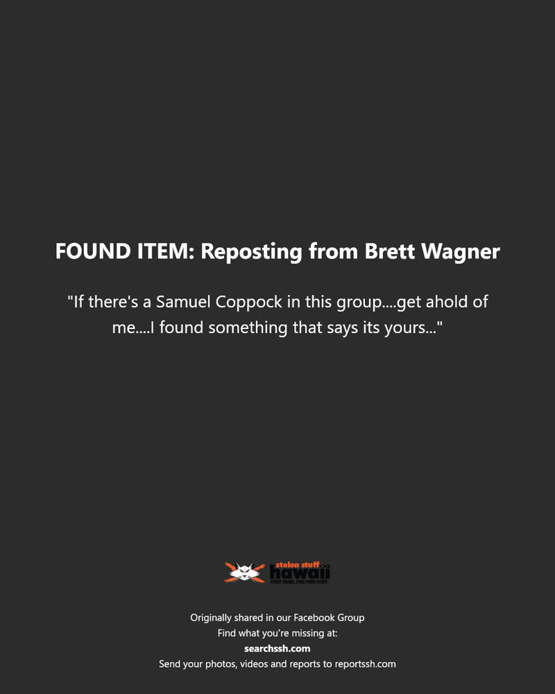 FOUND ITEM - Hawaii | SSH Search