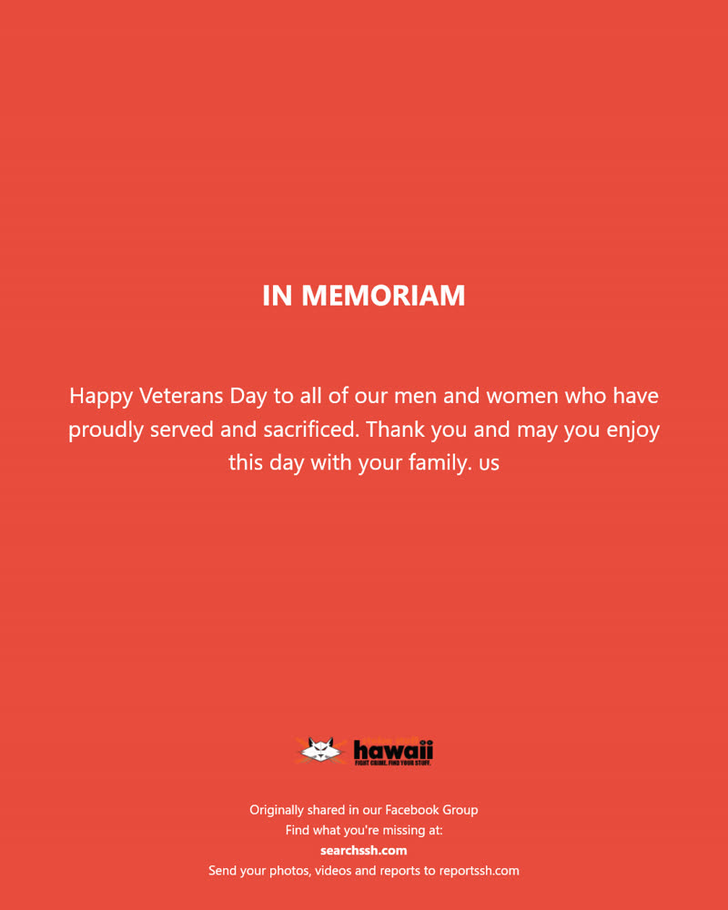 IN MEMORIAM - Hawaii | SSH Search