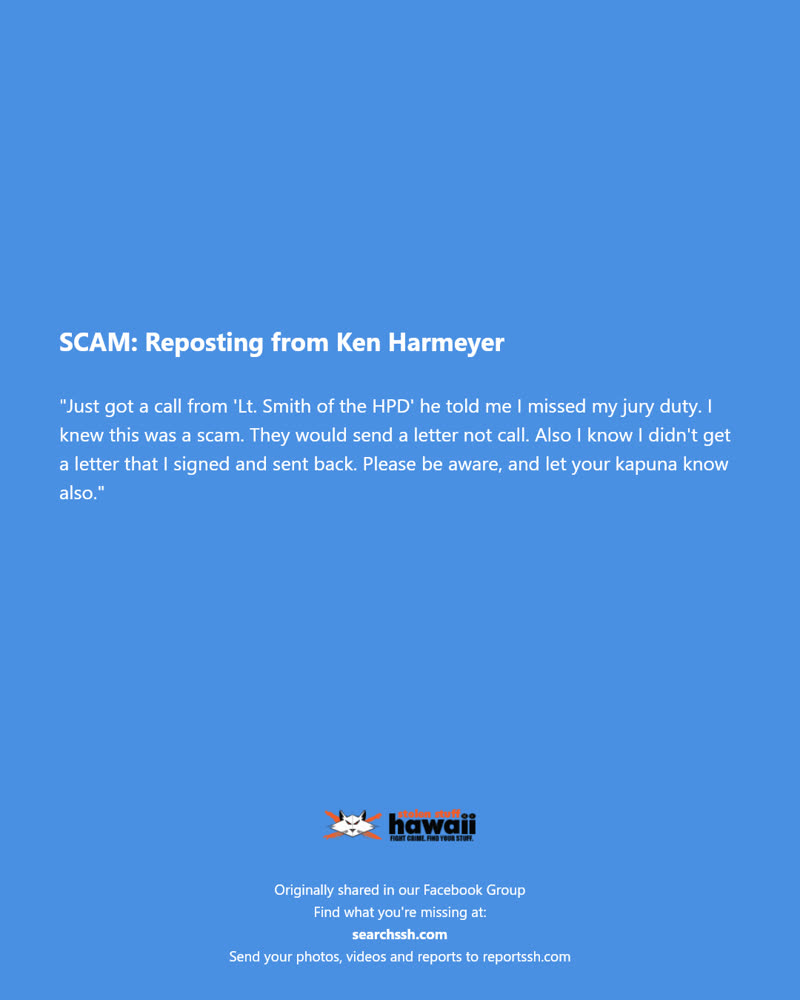 SCAM - Hawaii | SSH Search
