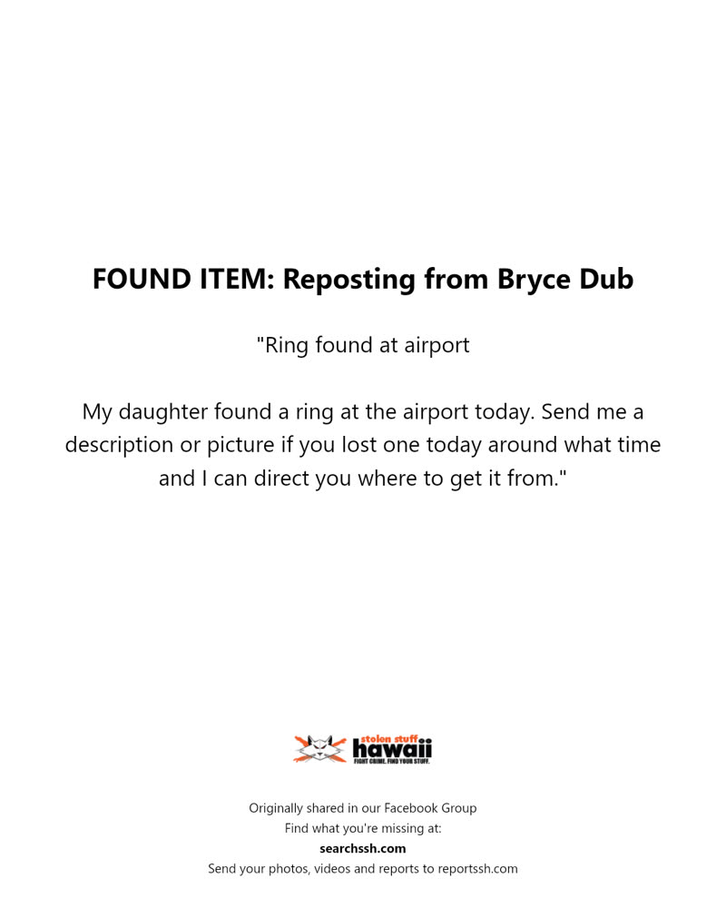 FOUND ITEM - Hawaii | SSH Search