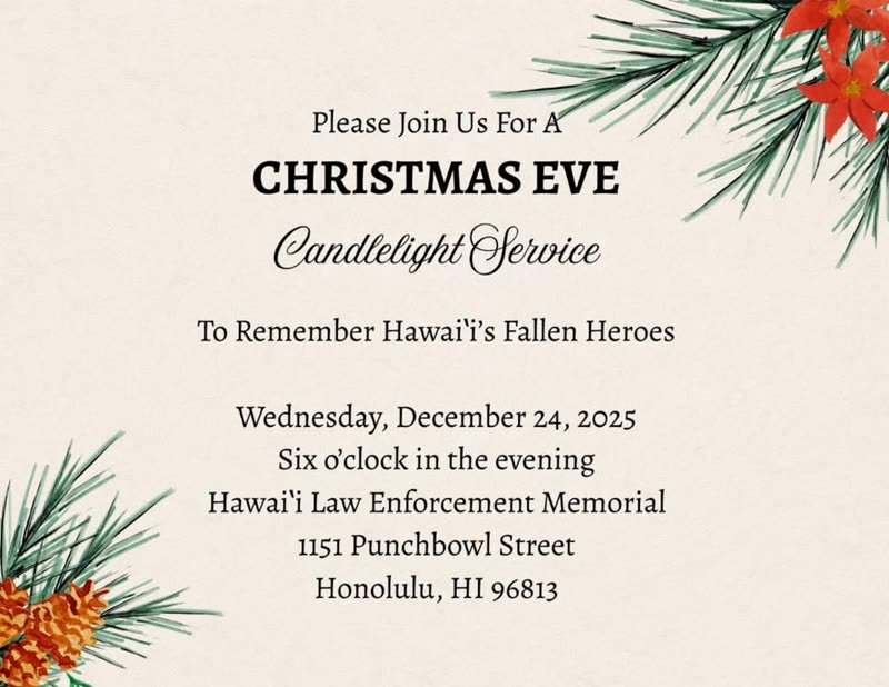 COMMUNITY - Hawai'i Law Enforcement Memorial, 1151 Punchbowl Street, Honolulu, HI 96813 | SSH Search