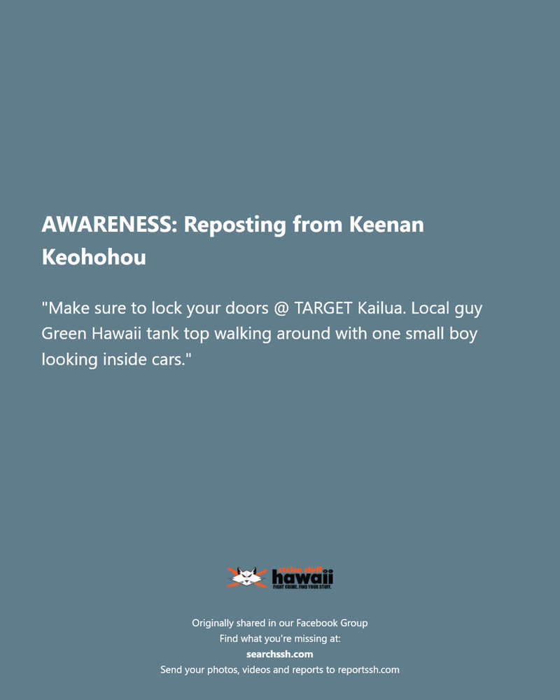 AWARENESS - TARGET Kailua | SSH Search