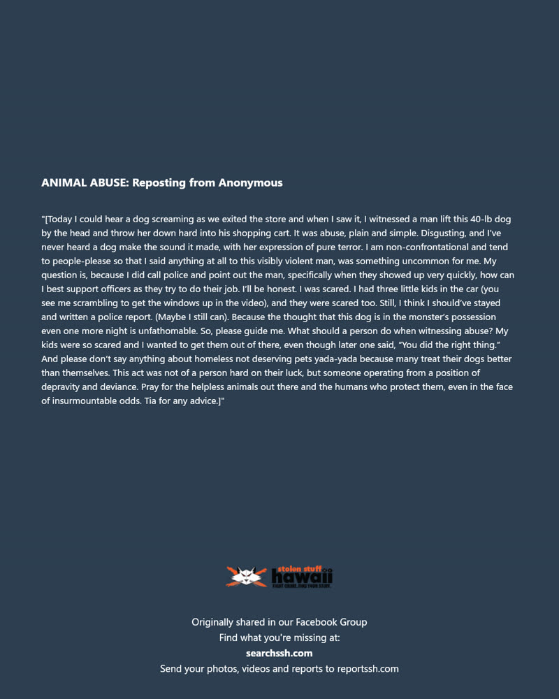 ANIMAL ABUSE - Hawaii | SSH Search