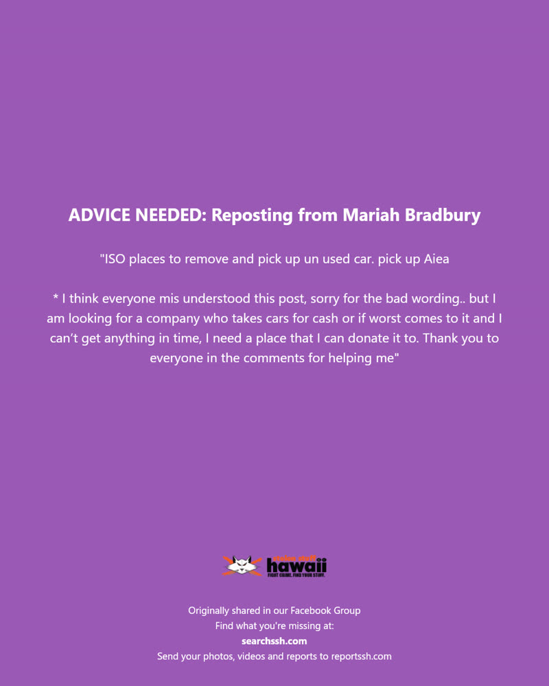 ADVICE NEEDED - Aiea, Oahu | SSH Search