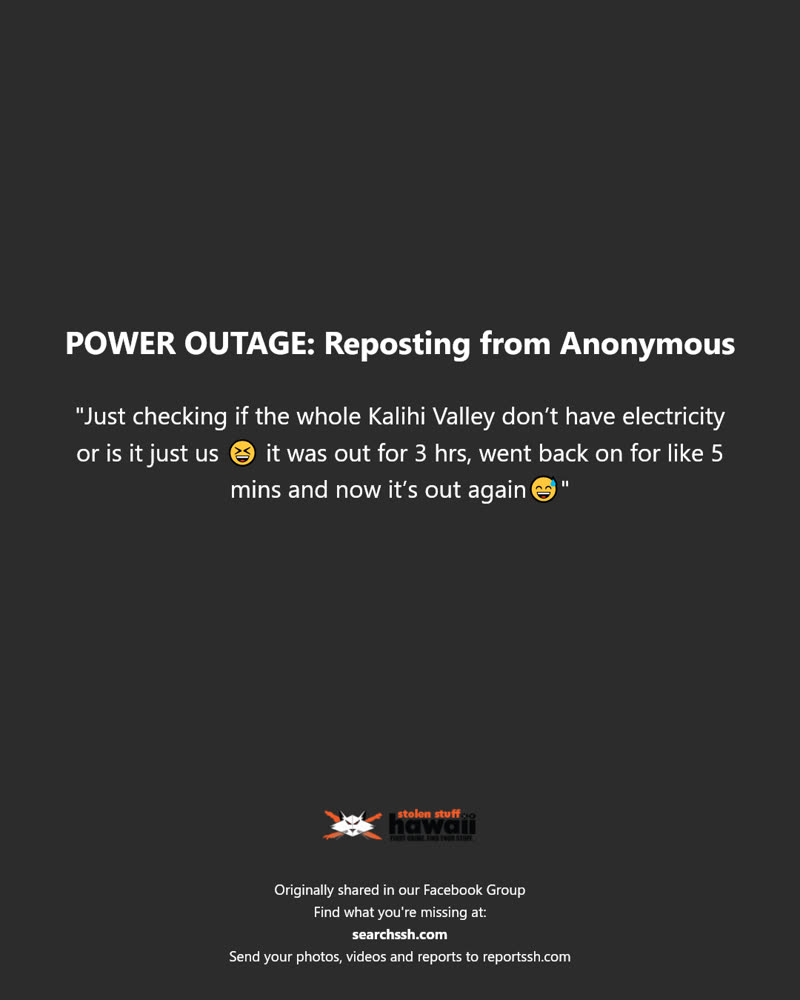 POWER OUTAGE - Hawaii | SSH Search