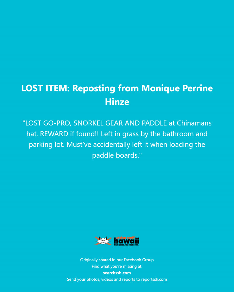 LOST ITEM - Chinamans Hat | SSH Search